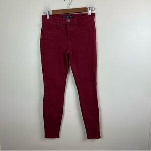 Rock & Republic Kashmiere Stretch Skinny Denim Jeans burgundy red Size 6‎